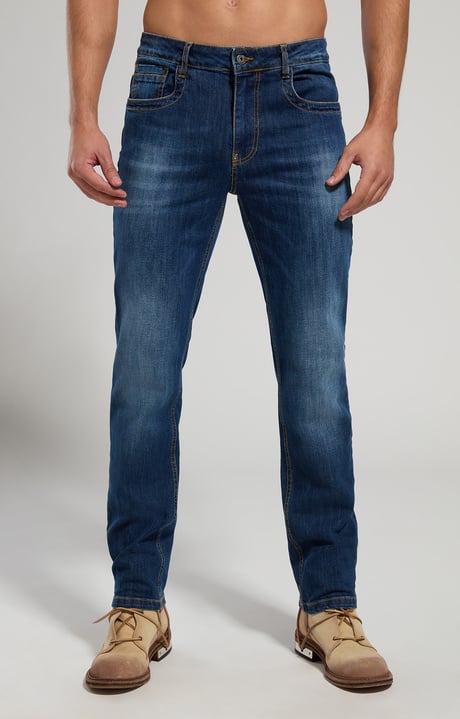 Regular fit men's jeans, BLUE DENIM MEDIUM/DARK LAV.3, hi-res-1