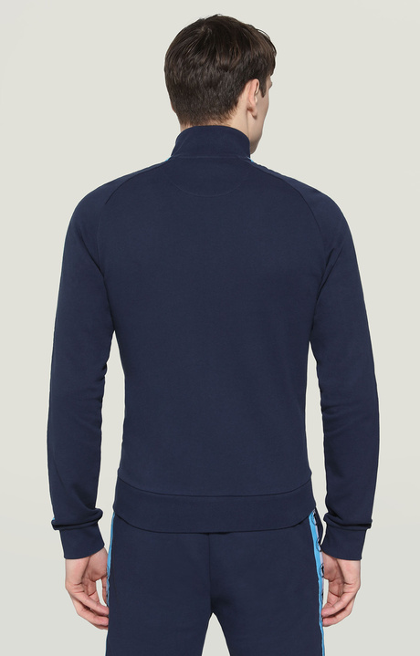 Men's sweatshirt with contrast bands, BLUE Men's sweatshirt with contrast bands, BLUE, hi-res-1