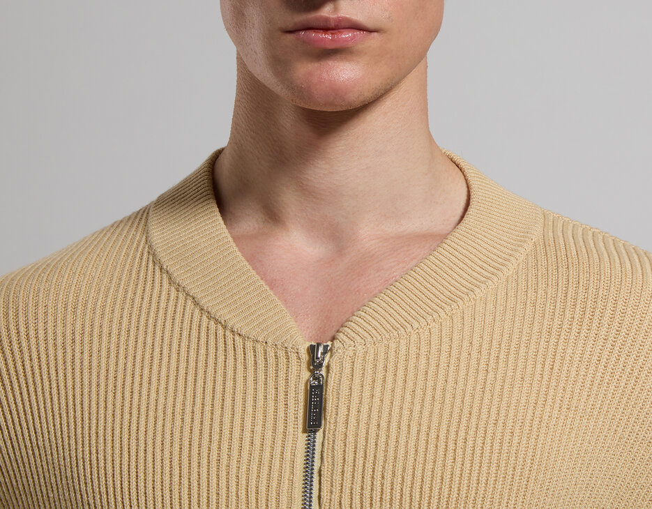 Bomber-inspired men’s sweater, SILVER FERN, hi-res-1