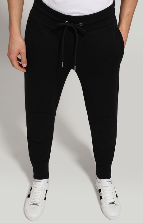 Men's fleece sweatpants, BLACK, hi-res-1