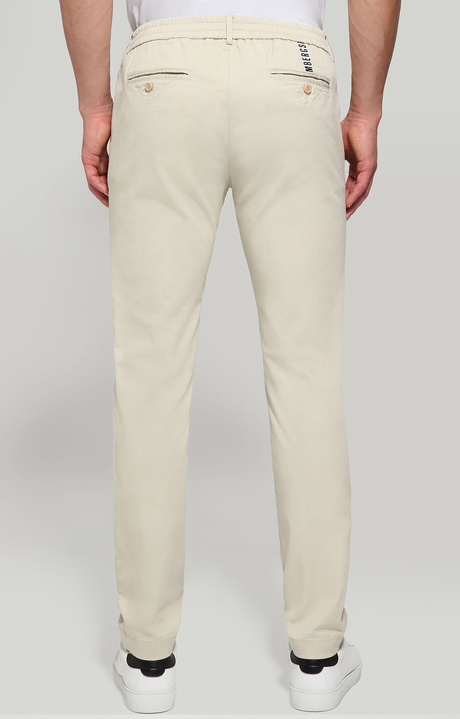 Men's pants with elastic waist, LIGHT BEIGE, hi-res-1