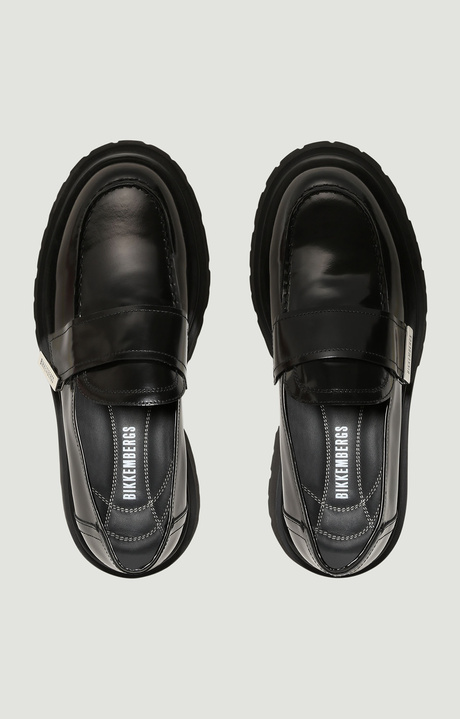 Leather men's mocassins - chunky College, BLACK, hi-res-1