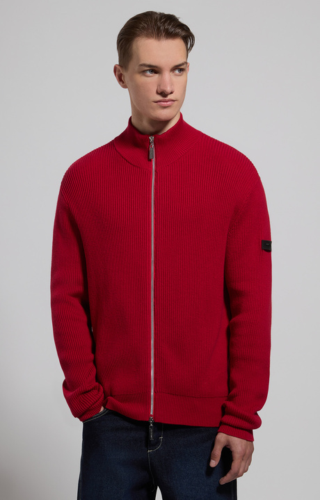 Men’s sweater with zip fastening, CHILI PEPPER, hi-res-1