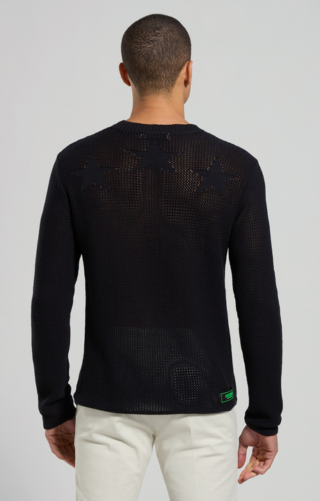 Men's perforated pullover, BLACK, hi-res-1