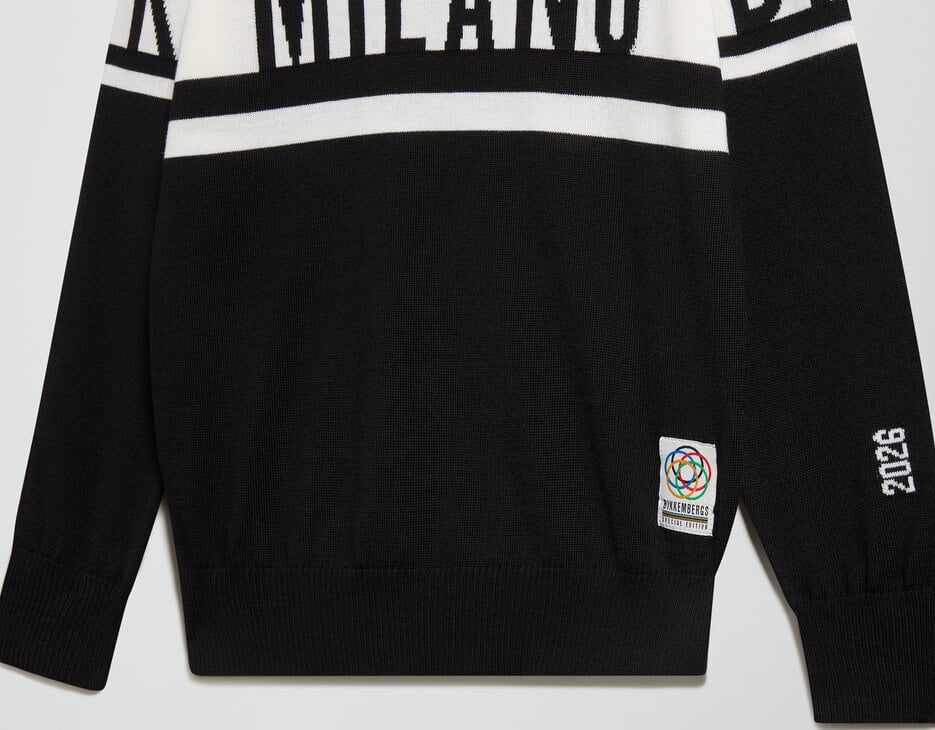 junior's turtleneck sweater Olympics, BLACK/OFF WHITE junior's turtleneck sweater Olympics, BLACK/OFF WHITE, hi-res-1