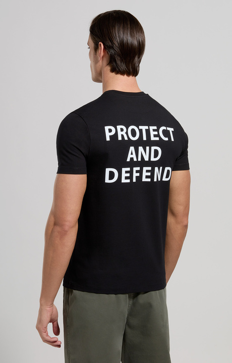 Men's slim fit print T-shirt, BLACK, hi-res-1