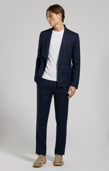 Pantaloni uomo in lino, BLACK IRIS, hi-res-1