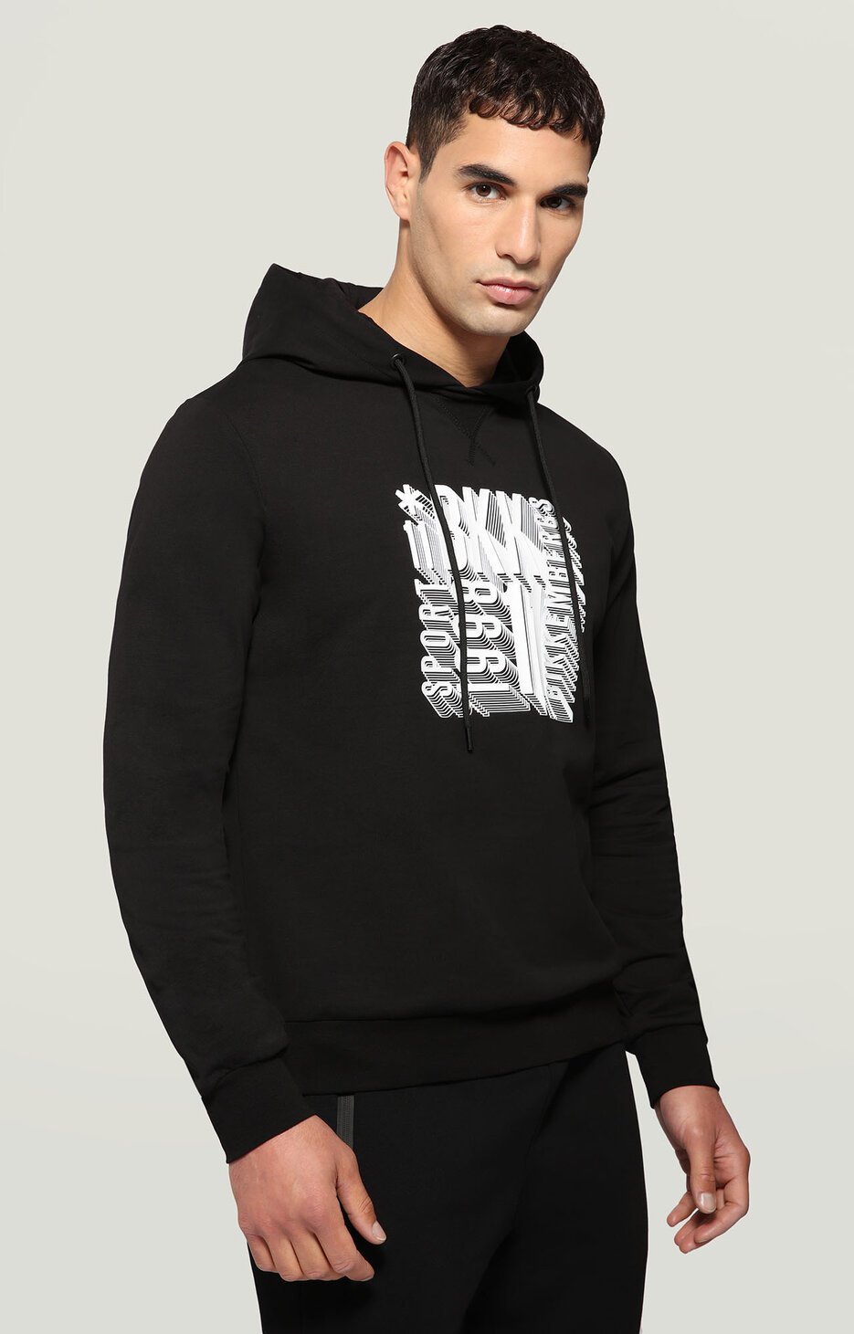 Hoodie men's sweatshirt with print, BLACK Hoodie men's sweatshirt with print, BLACK, hi-res-1