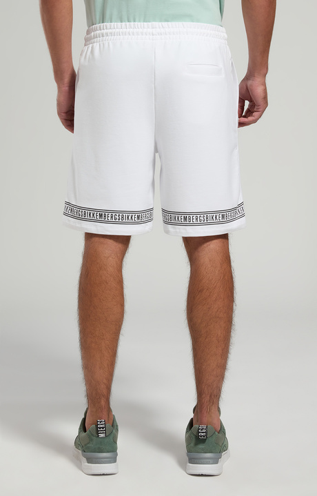 Men's shorts with tape, WHITE, hi-res-1