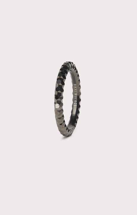 bikkembergs Grey multifaceted Men's ring with diamond
