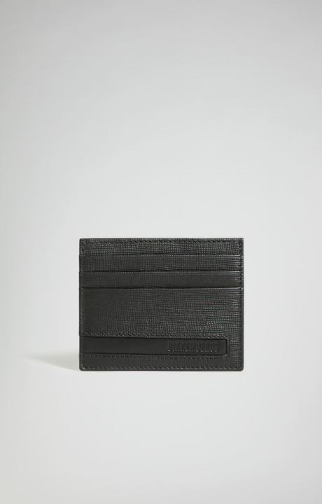 Men's Rohan saffiano leather card holder, BLACK, hi-res-1
