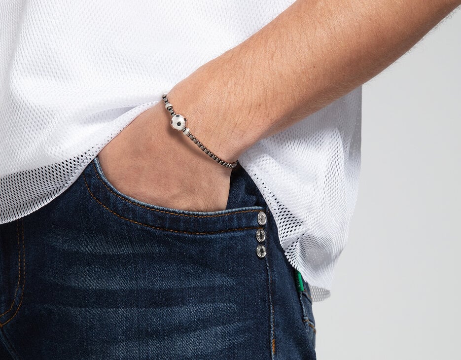 Men's sport bracelet with diamonds, BLACK Men's sport bracelet with diamonds, BLACK, hi-res-1
