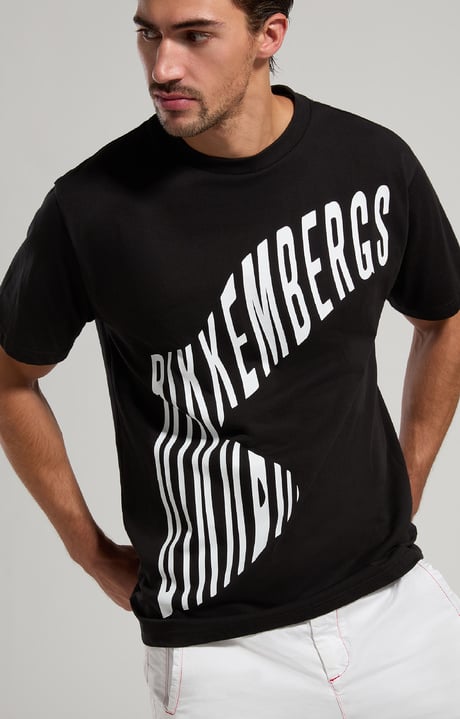 Men's print jersey T-shirt, BLACK, hi-res-1