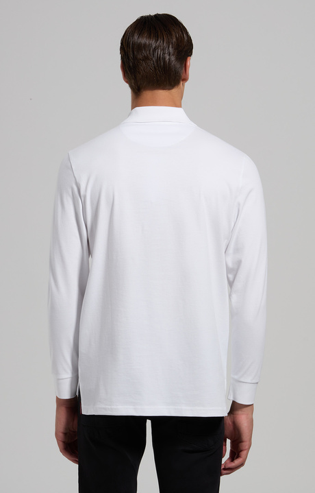 Men's embroidered logo polo shirt, WHITE, hi-res-1