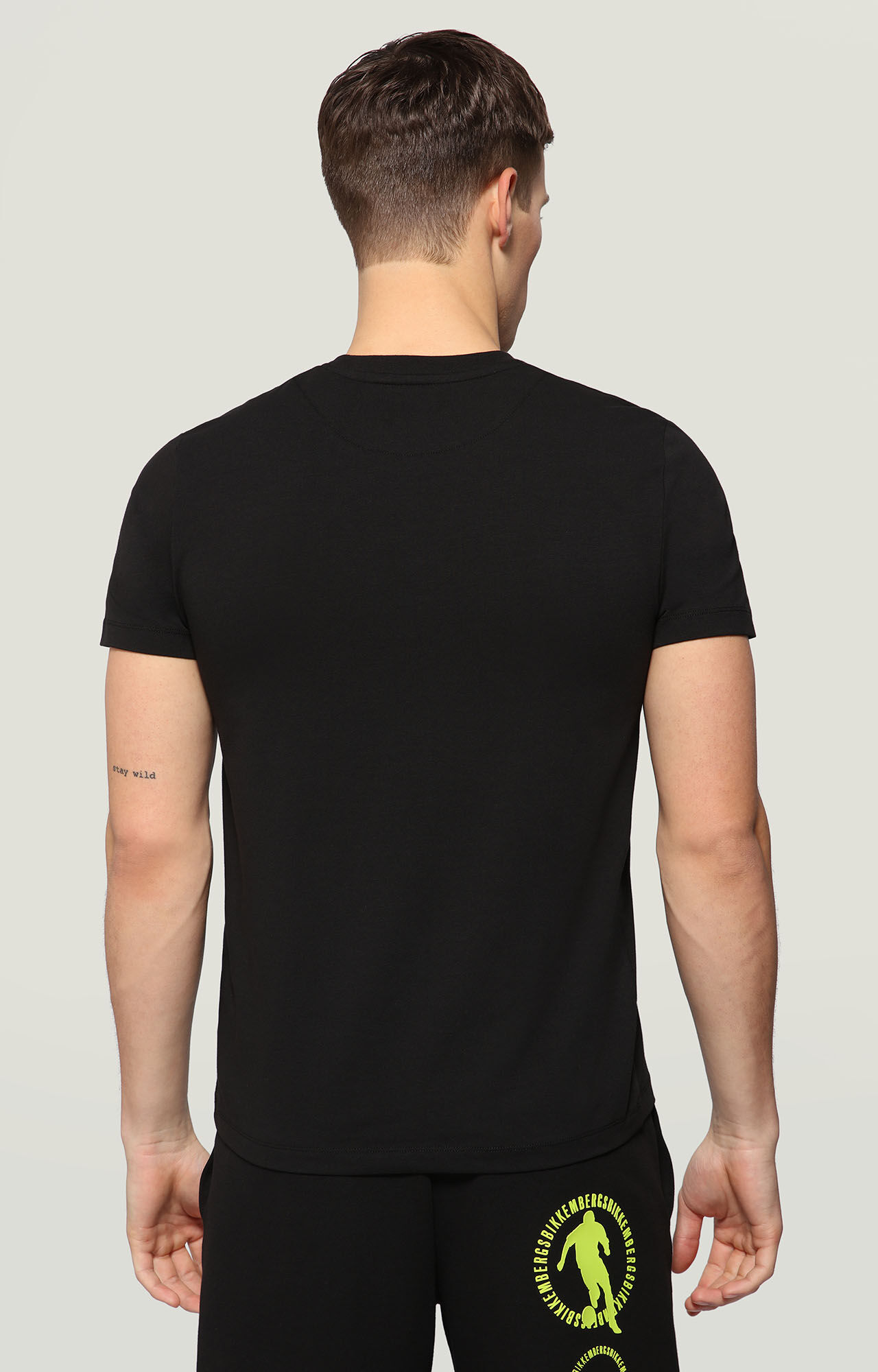 Men's Black T-shirt with rubberized print | Bikkembergs