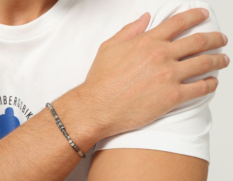 Bikkembergs men's bracelet with two-tone elements, 330 Bikkembergs men's bracelet with two-tone elements, 330, hi-res-1
