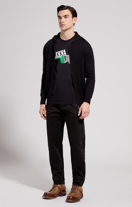 Men's gabardine joggers, BLACK, hi-res-1