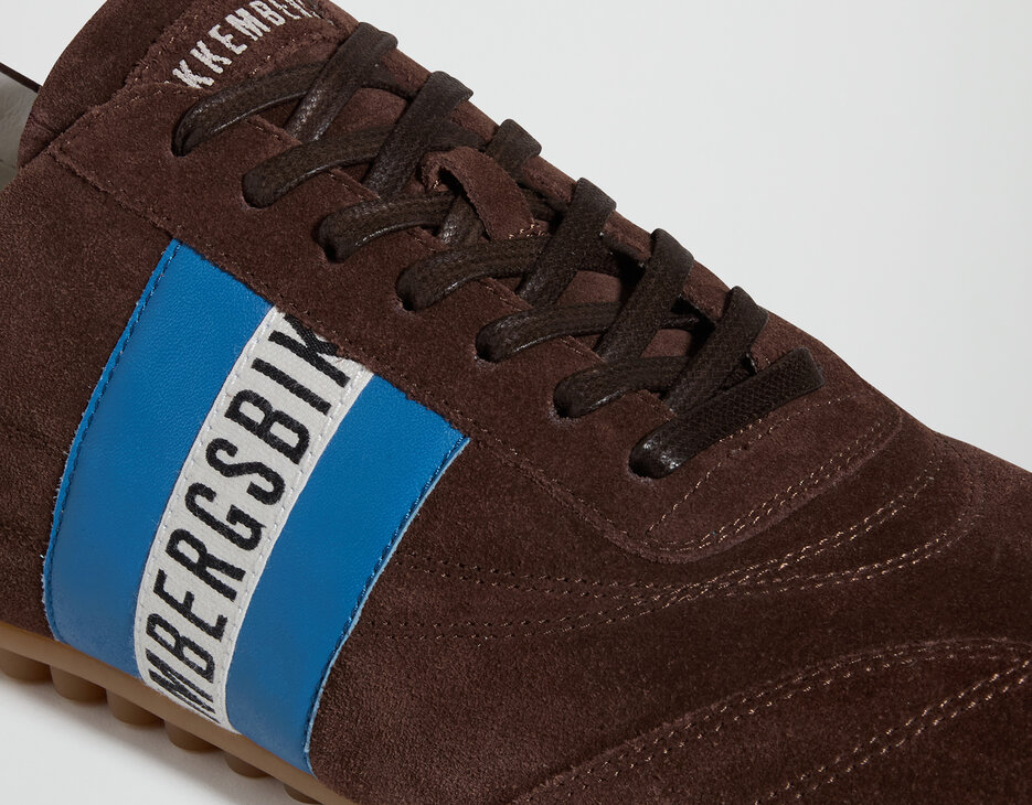 Men's Soccer suede leather sneakers, CACAO, hi-res-1