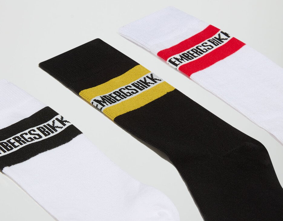 3-pack unisex athletic socks - contrast band, MULTICOLOR 3-pack unisex athletic socks - contrast band, MULTICOLOR, hi-res-1
