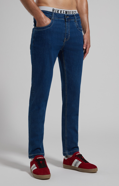 Men's slim-cut denim jeans, L4 BLUE DENIM, hi-res-1