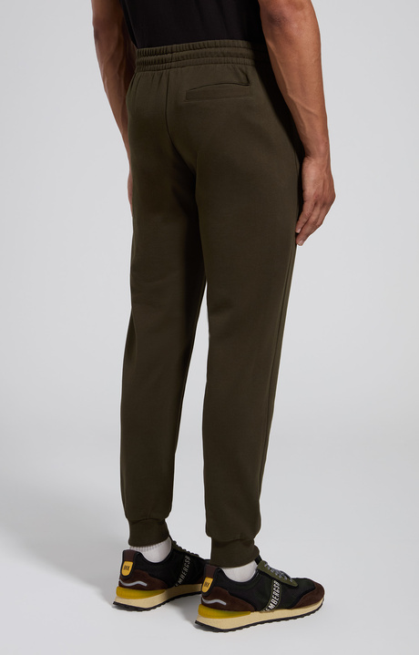 Men's green cotton sweatpants with contrast print, FOREST NIGHT, hi-res-1