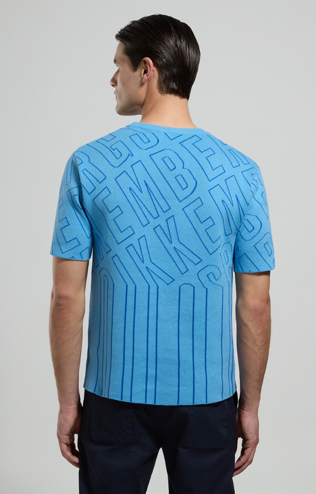 Men's jacquard knit pullover, SILVER LAKE BLUE Men's jacquard knit pullover, SILVER LAKE BLUE, hi-res-1