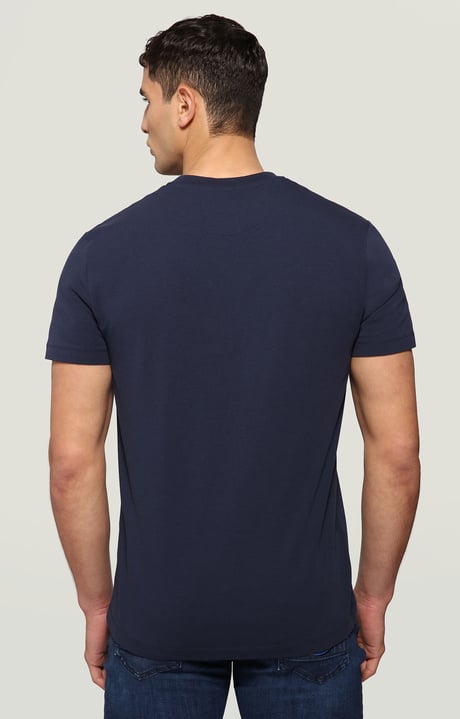 Men's T-shirt with textured print, BLUE Men's T-shirt with textured print, BLUE, hi-res-1