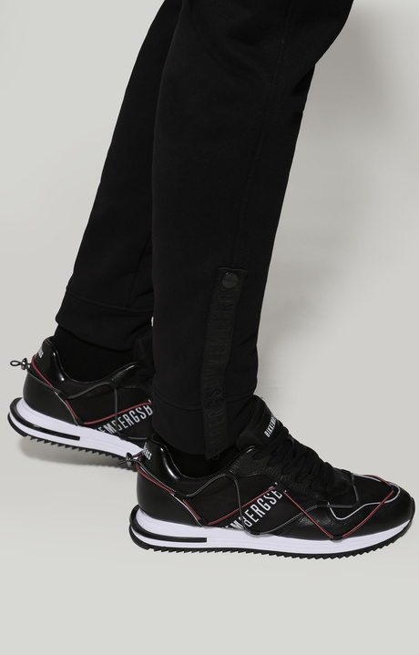 Men's sweatpants with lower leg accent, BLACK, hi-res-1