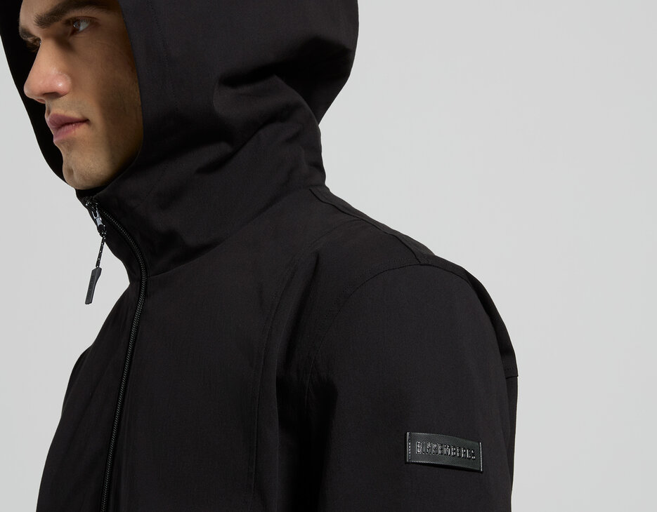 Men's hooded jacket, BLACK, hi-res-1