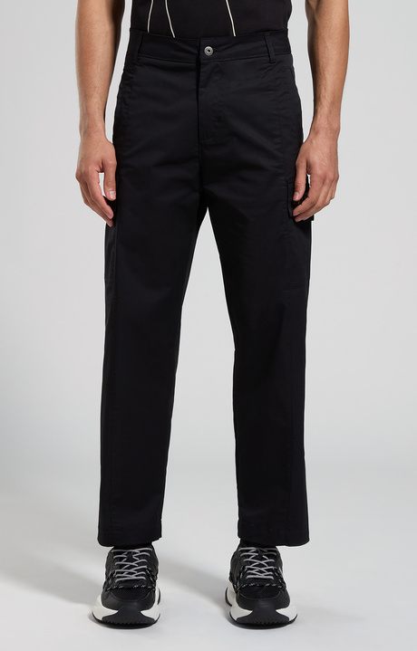 Wide leg men's pants, BLACK, hi-res-1