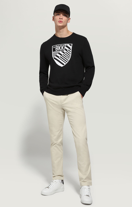 Men's sweater with intarsia, BLACK, hi-res-1