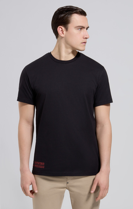 Men's T-shirt with print on back, METEORITE BLACK, hi-res-1
