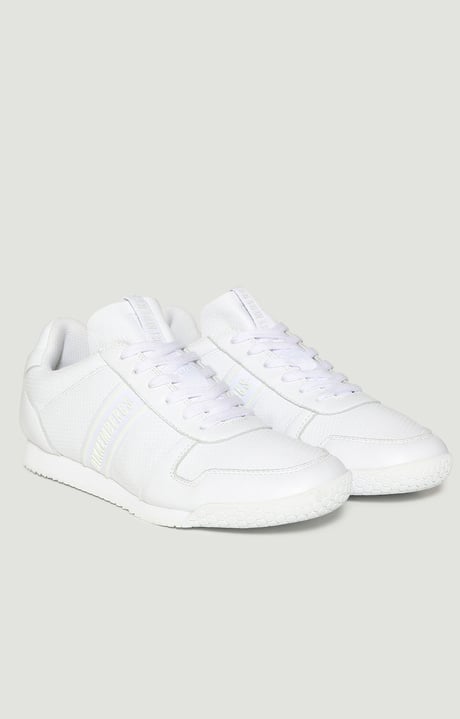 Enricus men's sneakers in perforated leather, WHITE Enricus men's sneakers in perforated leather, WHITE, hi-res-1