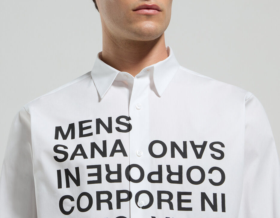 Men's shirt with motivational print, WHITE Men's shirt with motivational print, WHITE, hi-res-1