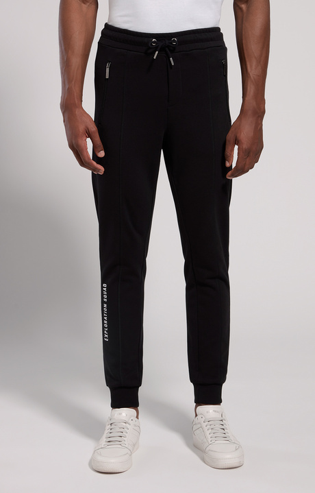 Pantaloni tuta uomo stampati, BLACK, hi-res-1