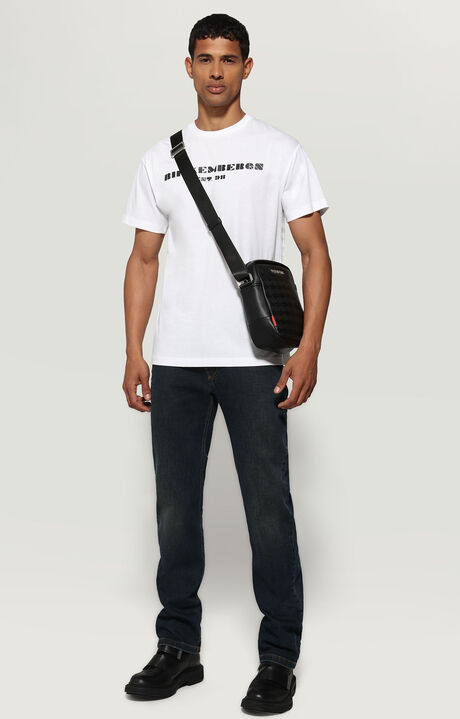 T-shirt stampa pied-de-poule, OPTICAL WHITE, hi-res-1
