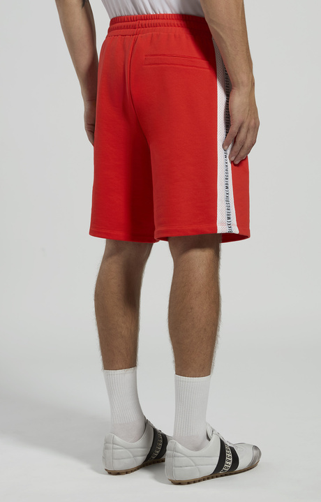 Men's fleece shorts with mesh inserts, FIERY RED, hi-res-1