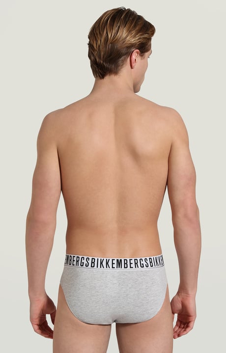 3-pack men's briefs in stretch cotton, GREY MELANGE 3-pack men's briefs in stretch cotton, GREY MELANGE, hi-res-1