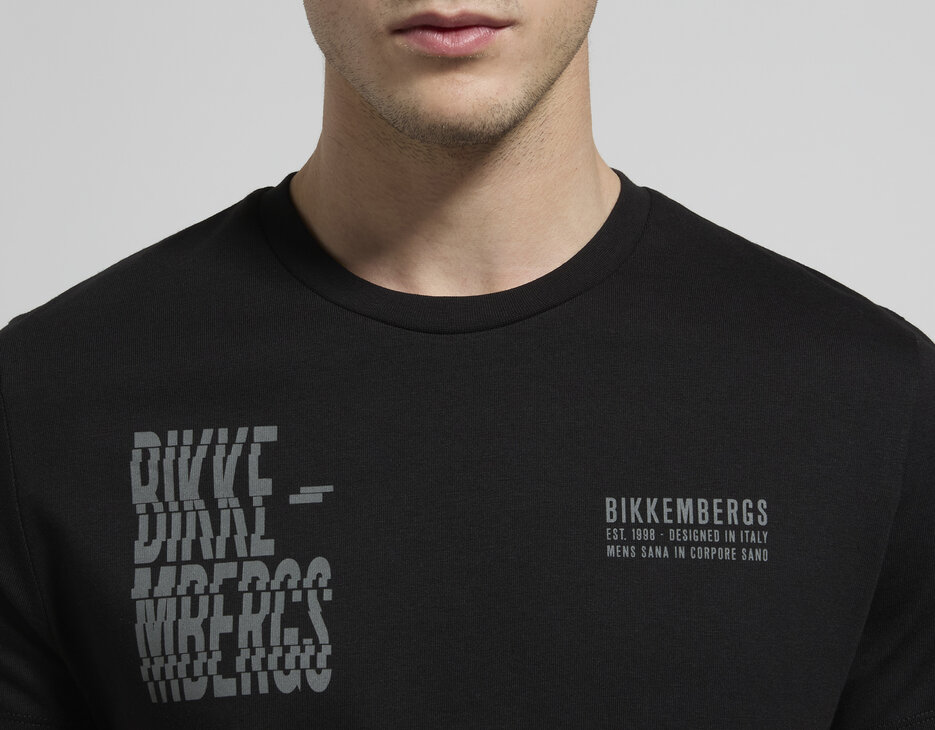 Men's contrast-print T-shirt, BLACK, hi-res-1