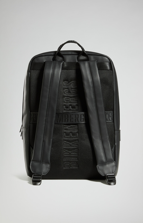 Men's saffiano-effect backpack, BLACK, hi-res-1