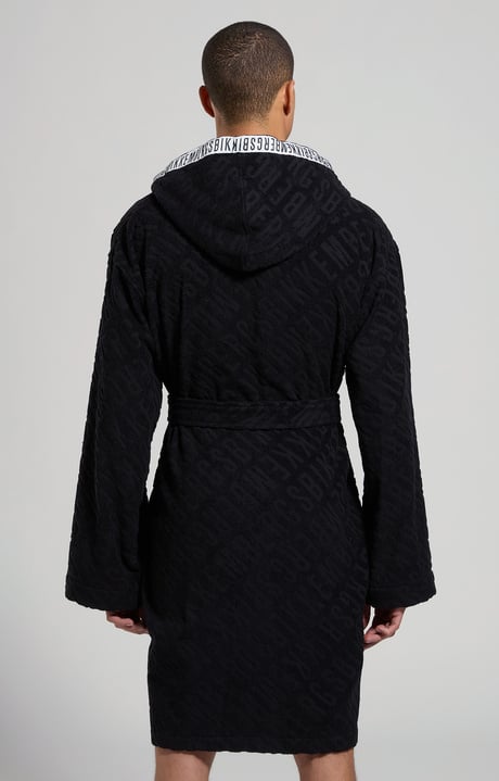 Men's robe, BLACK Men's robe, BLACK, hi-res-1