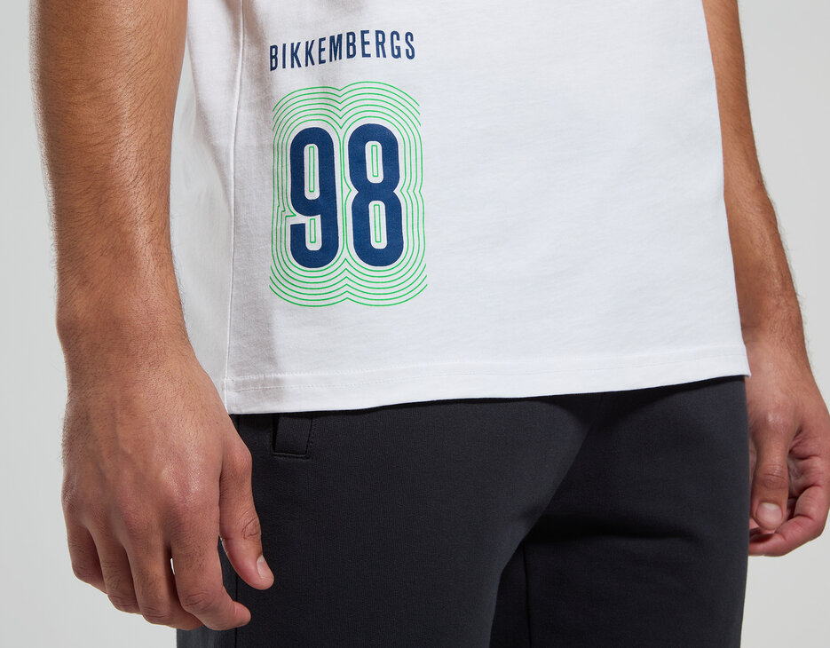 Men's T-shirt with back print, WHITE Men's T-shirt with back print, WHITE, hi-res-1