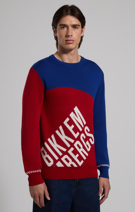 Color-block men's pullover, CHILI PEPPER Color-block men's pullover, CHILI PEPPER, hi-res-1