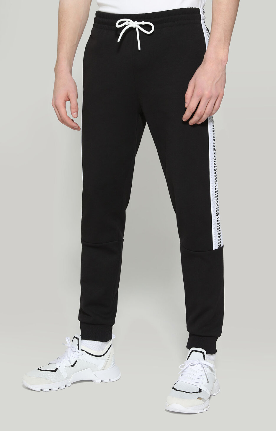Men's sweatpants in interlock fleece, BLACK Men's sweatpants in interlock fleece, BLACK, hi-res-1