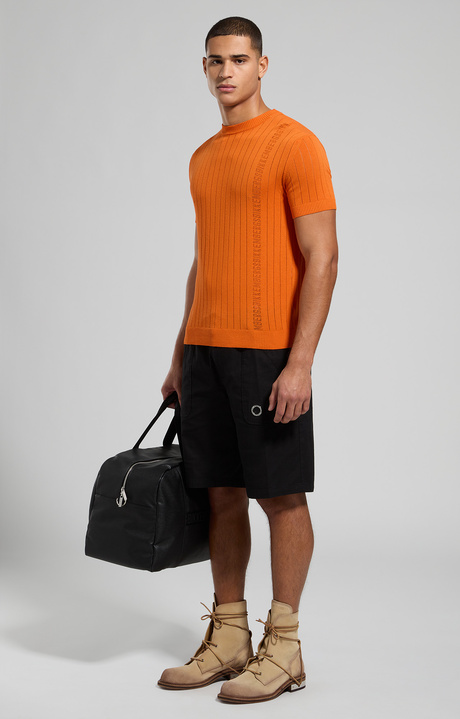 Men's linen shorts, BLACK, hi-res-1