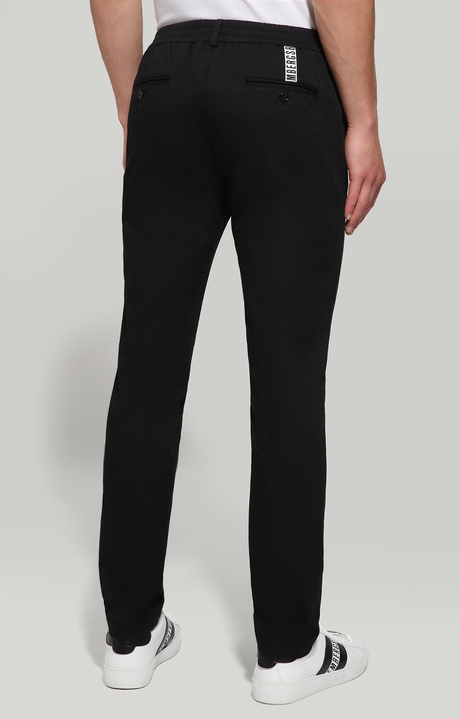 Men's pants with elastic waist, BLACK, hi-res-1