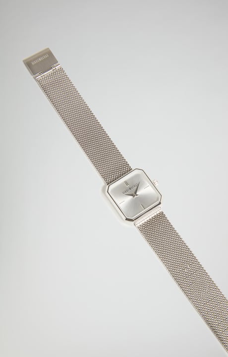 Watch with mesh steel band, SILVER/SILVER Watch with mesh steel band, SILVER/SILVER, hi-res-1