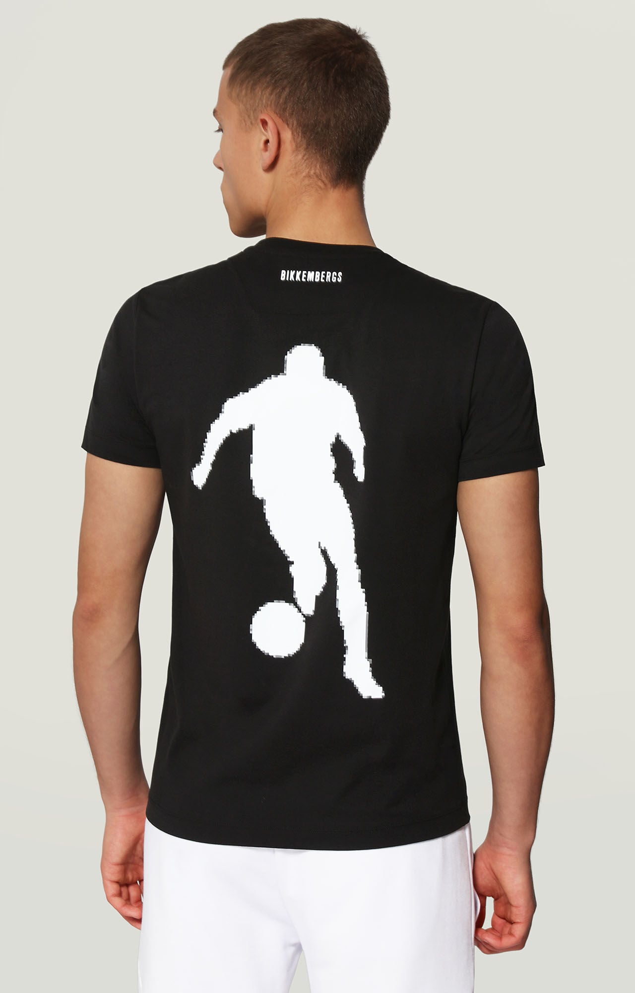 Men's T-shirt with pixel print - BLACK | Bikkembergs