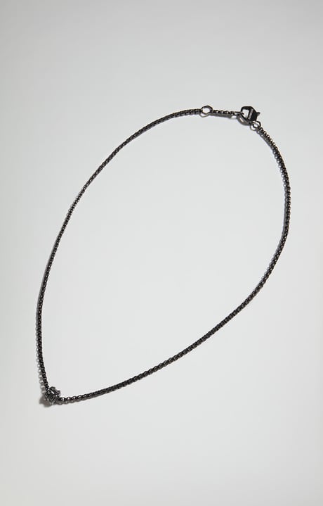 Input men's necklace with diamond, GREY Input men's necklace with diamond, GREY, hi-res-1