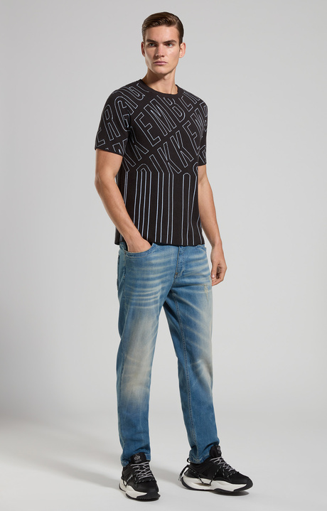 Maglia uomo pattern jacquard, PIRATE BLACK/SILVERLAKE BLUE, hi-res-1